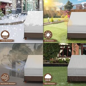 MR. COVER 3-Seater Outdoor Couch Cover Waterproof, 80-Inch Patio Furniture Covers for Sofa, Large Air Vents, UV-Resistant & Heavy Duty Material, Brown & Beige, Eosdios Series