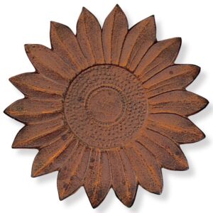 Sunset Vista Designs Cast Iron Sunflower Stepping Stone, 12-Inch Diameter