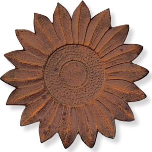 Sunset Vista Designs Cast Iron Sunflower Stepping Stone, 12-Inch Diameter