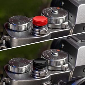 yullmu camera shutter button (2 pack/red&black) 12mm pure copper soft shutter release button for fuji fujifilm xt30 x100v x100f x100t x100s x100 x-t4 x-t3 xt2 xt1 x30 x20 x10 x-t20