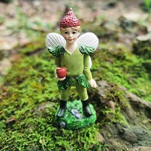 JIUMO Fairy Garden Fairies Outdoor Miniature Garden Fairy Set of 2 Boy Fairies Figurines Small Little Tiny Miniature Forest Fairies Ornaments Fairy Garden Accessories