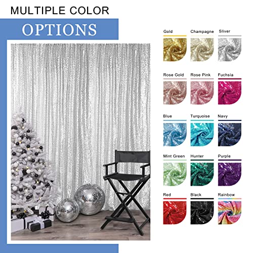 Hahuho Purple Sequin Backdrop Curtain, 2PCS 2FTx8FT Glitter Backdrop Curtain for Parties, Christmas, Wedding, Party Decoration（2 Panels, 2FT x 8FT, Purple