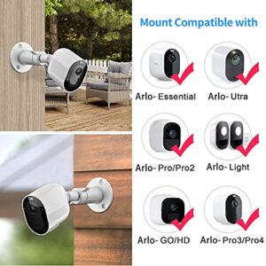 Security Camera Universal Mounting Bracket,Adjustable Indoor/Outdoor Security Wall Metal Bracket, Compatible with Arlo Pro/Pro 2/Pro 3/Pro 4/Ultra/Ultra 2, & with Ring Stick Up Cam Battery (2 Pack)