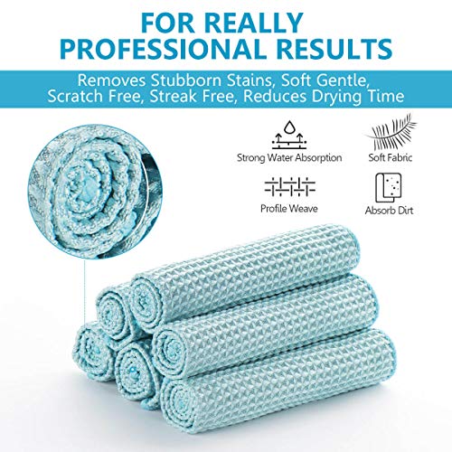 MAKUANG Waffle Weave Towel, Microfiber Waffle Weave Drying Towel Cloth for Car Detailing, Home Kitchen, All-Purpose Streakless Microfiber Cleaning Cloth, 12 x 12 Inches, 8 Pack