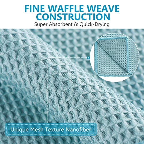 MAKUANG Waffle Weave Towel, Microfiber Waffle Weave Drying Towel Cloth for Car Detailing, Home Kitchen, All-Purpose Streakless Microfiber Cleaning Cloth, 12 x 12 Inches, 8 Pack