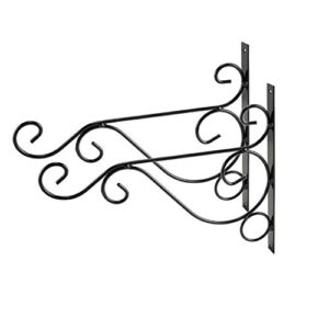 MTB Metal Hanging Plant Brackets 12 inches x 9 inches, Pack of 2, Wall Mount Plant Hangers, Planter Hooks for Flower Baskets, Bird Feeders in Corridor/Patio/Porch/Garden