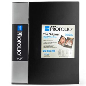 itoya art profolio portfolio 5 x 7 inches storage display book, 24 sleeves for 48 views