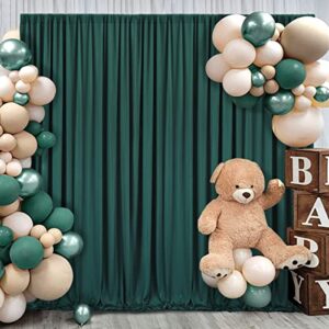 10ft x 10ft hunter green backdrop curtain for parties dark green wrinkle free backdrop drapes panels for baby shower birthday party photo photography polyester fabric background decoration
