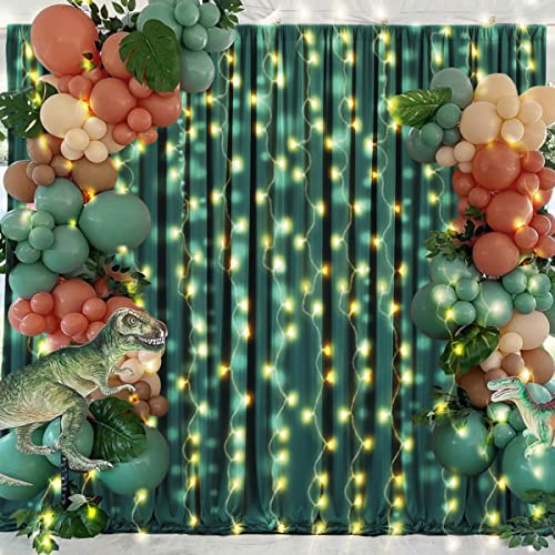 10ft x 10ft Hunter Green Backdrop Curtain for Parties Dark Green Wrinkle Free Backdrop Drapes Panels for Baby Shower Birthday Party Photo Photography Polyester Fabric Background Decoration