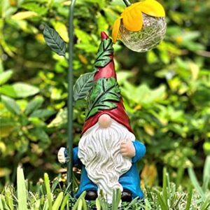 Solar Gnomes Decor For Outside | Solar Powered Funny Garden Gnomes For Yard Patio Lawn | Male Garden Gnomes Outdoor Funny | Solar Garden Gnome Statues| Figurines Of Gnomes Decorations For Yard Funny