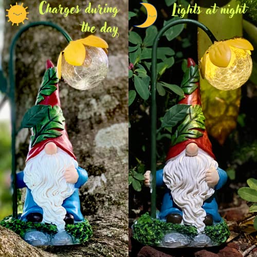 Solar Gnomes Decor For Outside | Solar Powered Funny Garden Gnomes For Yard Patio Lawn | Male Garden Gnomes Outdoor Funny | Solar Garden Gnome Statues| Figurines Of Gnomes Decorations For Yard Funny