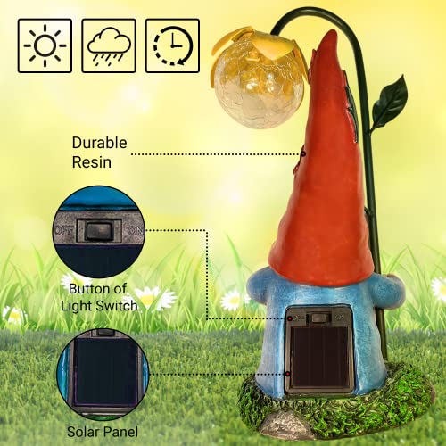 Solar Gnomes Decor For Outside | Solar Powered Funny Garden Gnomes For Yard Patio Lawn | Male Garden Gnomes Outdoor Funny | Solar Garden Gnome Statues| Figurines Of Gnomes Decorations For Yard Funny