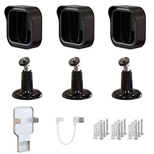 PEF All-New Blink Outdoor Camera Mount, Weatherproof Protective Cover and 360 Degree Adjustable Mount with Blink Sync Module 2 Outlet Mount for Blink Security System (Black, 3 Pack)