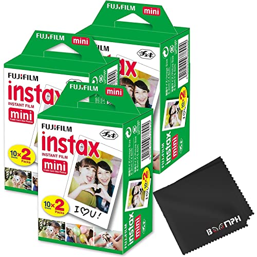 Boomph's Fujifilm Instax Mini Instant Film Kit: 60 Shoots Total, (10 Sheets x 6) - Capture Memories Anytime, Anywhere