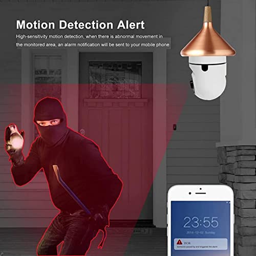 ARMIDO Wireless WiFi PTZ 1080p Light Socket Bulb Security Camera Floodlight Night Vision Motion Detection Two-Way Audio 2.4Ghz and 5Ghz Support