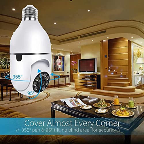 ARMIDO Wireless WiFi PTZ 1080p Light Socket Bulb Security Camera Floodlight Night Vision Motion Detection Two-Way Audio 2.4Ghz and 5Ghz Support