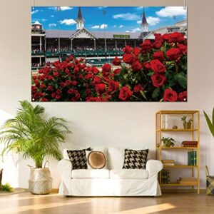 Kentucky Derby Photo Booth Backdrop Churchill Downs Horse Racing Rose Indoor Outdoor Party Photography Home Wall Background Decoration (5.9×3.6ft)