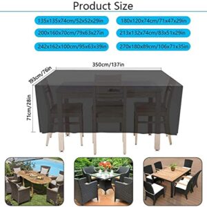 Kingling Patio Furniture Covers, Outdoor Furniture Cover Waterproof Rectangle Outdoor Table Cover Patio Covers for Outdoor Sectional Cover (137'' X76'' X28'')