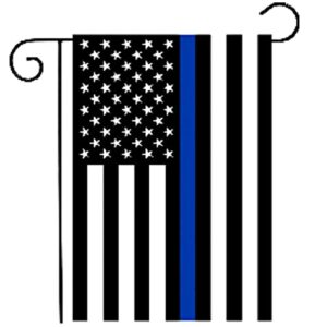 police dept. garden flag – thin blue line american usa decorative outdoor flag – 12.5 x 18 inch double-sided printing american flag – weather resistant outdoor decor for house, porch, front lawn or backyard – suits standard stands