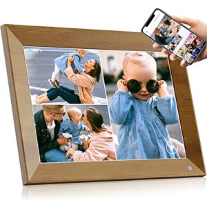 digital picture frame 10.1 inch, electronic photo frame wifi with app, smart electric video photo frame slideshow with email, 1280×800 ips fhd uploadable digital photo frames cloud storage