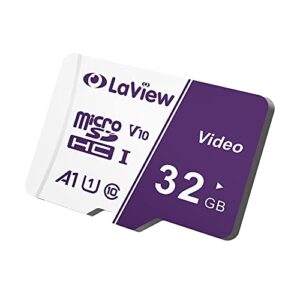 laview 32gb micro sd card, microsdxc uhs-i memory card – 100mb/s, 667x, u1, class10, fhd video v10, a1, fat32, high speed flash tf card p500 for computer with adapter/cemera/phone/dash cam/tablet/pc