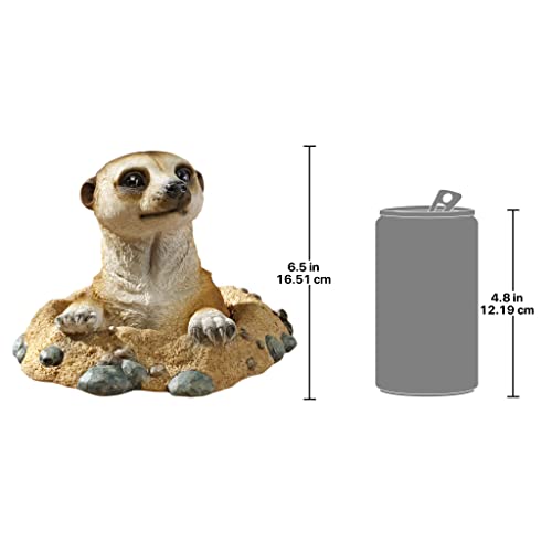 Design Toscano QL57081 Out of the Kalahari Meerkat Garden Animal Statue, 10 Inch, Polyresin, Full Color