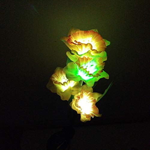 Mobestech Solar Garden Stake Light Waterproof Solar Daffodil Flower Light Solar Path Light for Garden, 1Pcs, 1PCS Yellow & White