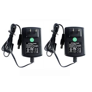 [ul certified] 2 pack ac adapter dc 12v 2a power supply 5.5mm x 2.1mm for cctv cameras dvr strip led ul listed fcc