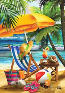 welcome to paradise beach garden flag nautical 12.5″ x 18″ briarwood lane