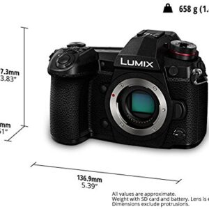 Panasonic LUMIX G9 4K Digital Camera, 20.3 Megapixel Mirrorless Camera Plus 80 Megapixel High-Resolution Mode, 5-Axis Dual I.S. 2.0, 3-Inch LCD, DC-G9 (Black)