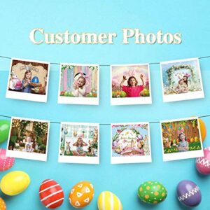 Allenjoy 5x7ft Spring Easter Backdrop Sunny Day Meadow Flowers Colorful Eggs Photography Background for Kids Children Newborn Baby Shower Birthday Party Decor Banner Portrait Photo Studio Booth Props