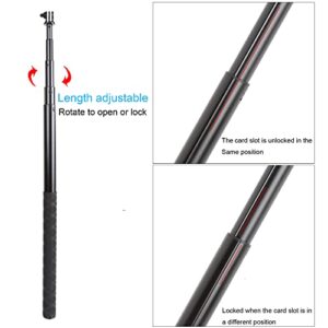 79inch Long Selfie Stick for GoPro 11 10 9 8 7 6 5 Blcak 4 Silver Go Pro Max Session, DJI Osmo Action 2,AKASO,Insta360 One R Cameras, 45-200cm Extendable Pole Monopod