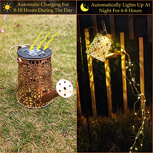 POPKER Solar Outdoor Lights - Decorative Watering Can Lights - Waterproof LED String - Decoration for Garden, Pathway, Yard, Patio, Porch - Gardening Gifts