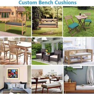 Custom Bench Cushion,Personalized Size Bench Pad with Non-Slip Bottom,Indoor/Outdoor Thickened Foam Furniture Cushions for Garden Patio Bench Swing ,Bay Window Seat Pads,Washable Sofa Cushion