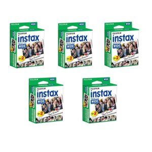 fujifilm instax wide instant films for fuji instax wide 210 200 100 300, pack of 5