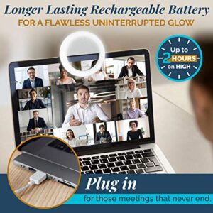 ﻿﻿GearLight Selfie Ring Light for Computer or Phone - Iphone Compatible LED Lighting for Laptop Webcam, Video Recording - Rechargeable Circle Clip on Ringlight - Cute Stuff & Room Decor for Teen Girls