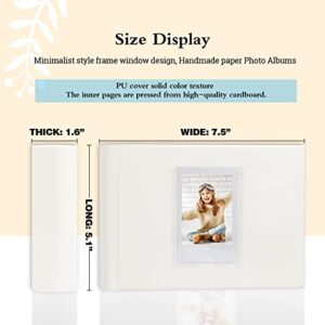 Photo Album with Writing Space for Fujifilm Instax Mini Camera, Polaroid Camera, 64 Pockets Instax Photo Album Polaroid Photo Albums Book for Fujifilm Instax Mini 11 9 8 40 Evo Instant Camera, White