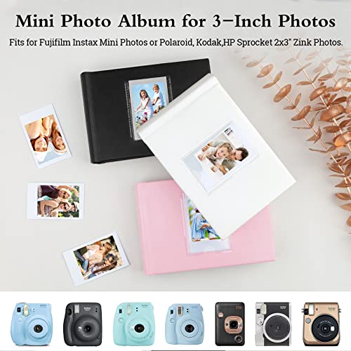 Photo Album with Writing Space for Fujifilm Instax Mini Camera, Polaroid Camera, 64 Pockets Instax Photo Album Polaroid Photo Albums Book for Fujifilm Instax Mini 11 9 8 40 Evo Instant Camera, White