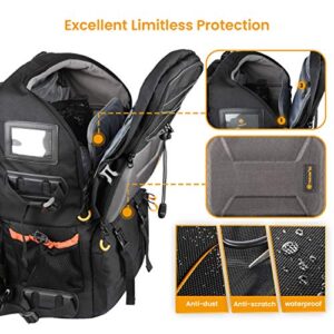 TARION Pro 2 Bags in 1 Camera Backpack Large with 15.6" Laptop Compartment Waterproof Rain Cover Extra Large Travel Hiking Camera Backpack DSLR Bag