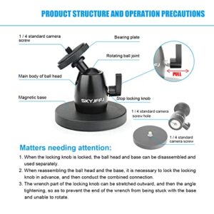 Magnetic Camera Stand Magnetic Foot Mini Ball Head Heavy Duty Metal Securely Attaches to Steel or Other Magnetic Surfaces