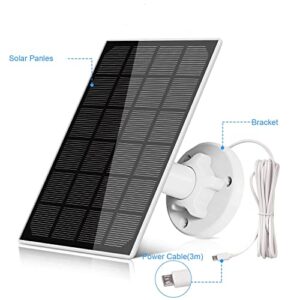 Lybuorze Solar Panel for Security Camera, Solar Panel for 5V Outdoor Camera, Micro USB & USB-C Port Solar Panel, IP66 Waterproof Solar Charger for Camera, 360° Adjustable Mounting Bracket, 10ft Cable
