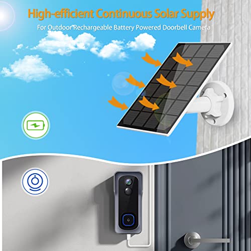Lybuorze Solar Panel for Security Camera, Solar Panel for 5V Outdoor Camera, Micro USB & USB-C Port Solar Panel, IP66 Waterproof Solar Charger for Camera, 360° Adjustable Mounting Bracket, 10ft Cable