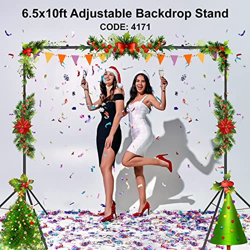 LINCO Lincostore Backdrop Support Stand Kit 10x6.5ft Adjustable Photography Studio Photo Background Support System with Carrying Bag for Green Screen Muslin, 4171