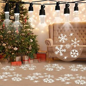 afirst snowflake projection christmas lights – 10 shatterproof bulbs 31.5ft decorative string lights for outdoor indoor patio garden party lighting & decoration