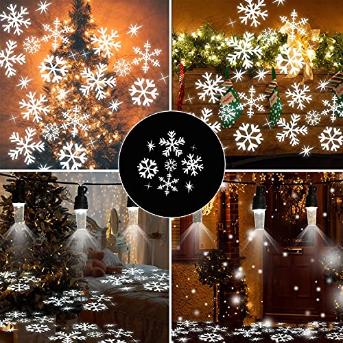 Afirst Snowflake Projection Christmas Lights - 10 Shatterproof Bulbs 31.5FT Decorative String Lights for Outdoor Indoor Patio Garden Party Lighting & Decoration