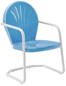 crosley furniture griffith metal outdoor chair – sky blue