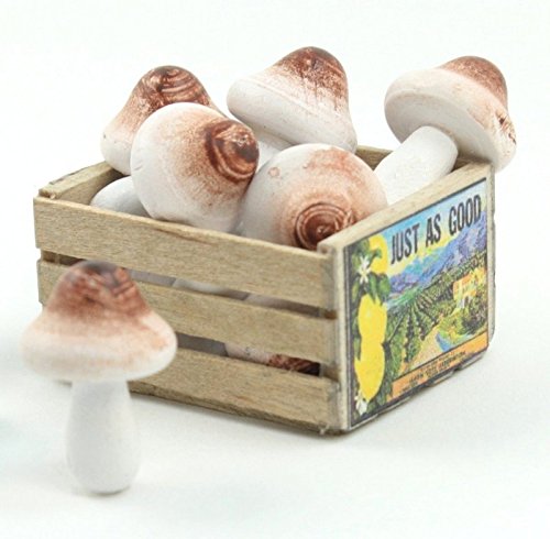 Meyer Imports Mini Wooden Mushroom Decoration (6 Piece) - Miniature Mushrooms for Fairy Garden Art/Crafts/Dollhouse/Figurines Decor - Natural