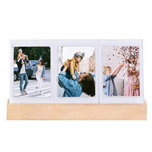 wogozan instax mini picture frame,polaroid frame for fujifilm instax mini 12/11/9/8/evo instant camera and polaroid 3″ film photo, can be used as night light place 3 photos