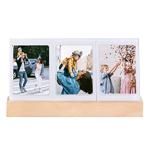 wogozan Instax Mini Picture Frame,Polaroid Frame For Fujifilm instax Mini 12/11/9/8/EVO Instant Camera and Polaroid 3" Film Photo, Can Be Used As Night Light Place 3 Photos