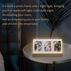 wogozan Instax Mini Picture Frame,Polaroid Frame For Fujifilm instax Mini 12/11/9/8/EVO Instant Camera and Polaroid 3" Film Photo, Can Be Used As Night Light Place 3 Photos